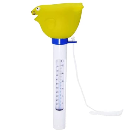 Drijvende Water Temperatuurmeter - Zwembadthermometer Tester - Watertemperatuur Meten - Cartoondier Ontwerp - 21.7 Centimeter - Geel