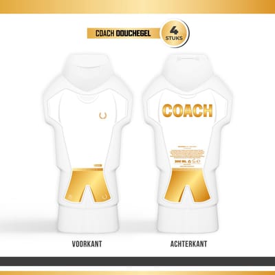 Douchegel "Coach" - 4 stuks - Triomf Cosmetica | Prijs Cadeau Toernooi Showergel Shower gel Voetbal Prijzen