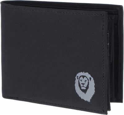 oxmox portemonnee New Cryptan RFID Protect Querscheinbörse Freedom Lion Print Grey Black zwart