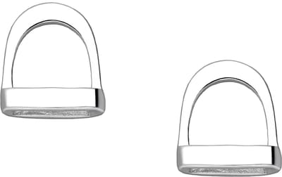 EAR IT UP - Oorbellen - Stijgbeugel - Paard - Push back oorknopjes - 925 sterling zilver - 9 x 10 mm - 1 paar