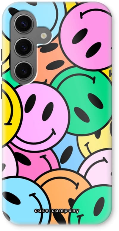 Case Company® - Hoesje geschikt voor Samsung Galaxy S24 hoesje - Smiley N°1 - Tough Case - Maximale Bescherming alle Kanten en Schermrand