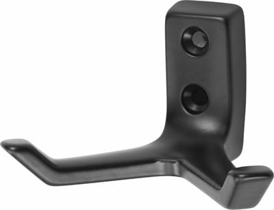 Hermeta Jashaak dubbel zwart 0033-70 - Dubbele haak zwart - Kapstokhaak - Hermeta - Aluminium - Oersterk