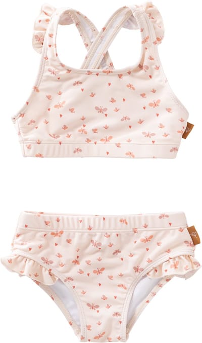 Fresk UV Bikini voor Meisjes 86 -Zwemkleding met UV-bescherming UPF 50 - Sneldrogend - Tweedelig Zwempak - Bikiniset Meisjes - Creme - Butterflies
