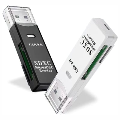 Quvo® Sd Kaart Lezer - SD-kaart - SD-kaartlezer USB-C - Zwart/Wit - ‎6cm x 2cm x 1cm