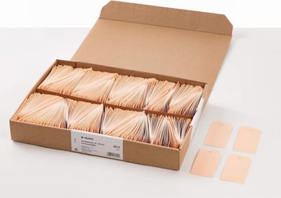 Hanglabels Prijsetiketten Karton 45x90mm - 1000 Stuks met Oogje voor Kantoor en Cadeaus