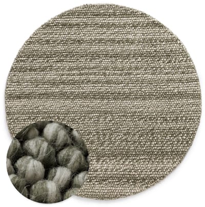 Rond wollen vloerkleed - Fjell olijfgroen 150