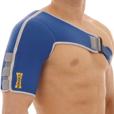 Uriel - Schouderbrace - Schouderbandage - Thermisch neopreen - Warmte en ondersteuning - Unisex - Blauw - Maat XS