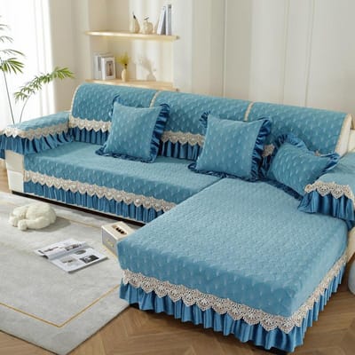 Pluche Bankkussen Winter Antislip Kussen Europese Rok Bankhoes Nieuwe Verdikte Hoesdoek 70*70cm+18cm