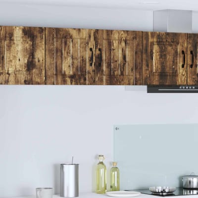 vidaXL - Wandkast - LUCCA - Gerookt - eiken - 40 - x - 31 - x - 40 - cm - Bewerkt - hout