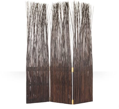 Homestyle4u Kamerscherm - 120x170 cm - donkerbruin - 3-delig - wilg