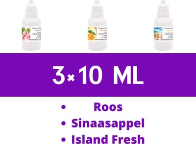 Geurolie Set Mix – Cosmetische Geuroliën voor Zeep, Kaarsen en Cosmetica – 3x 10 ml Geconcentreerde Geuren Bloemig, Fruitig en Fris – Gietzeep, CP Zeep, Parfum en Huisparfum – DIY, Cadeau en Hobby – ArinKaSoap