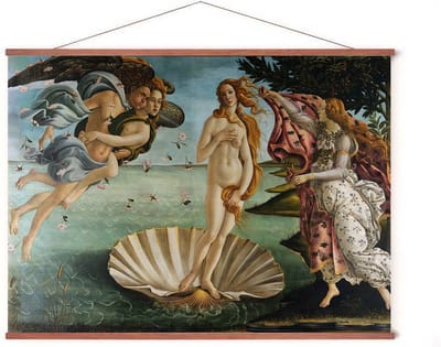 Poster In Posterhanger - Geboorte van Venus - Kader Hout - Renaissance Kunst - Ophangsysteem - 50x70 cm