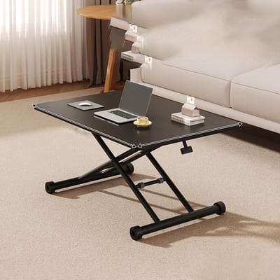Campingtafel Opvouwbaar - Picknicktafel Strandtafel - Buiten Eten - In Hoogte Verstelbaar - 100x60cm - Zwart