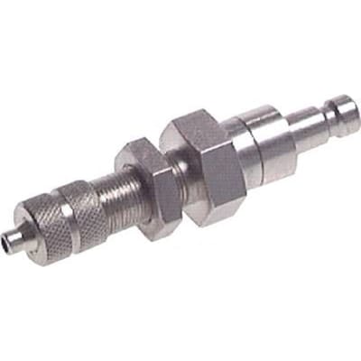 Vernikkeld Messing DN 2.7 (Micro) Luchtkoppeling Insteeknippel 3x4.3 mm Push-On Schotkoppeling Double Shut-Off
