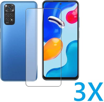Glasplaatje Geschikt voor: Xiaomi Redmi Note 11S, Redmi Note 11T & Poco M4 Pro 5G - 3x Screenprotector - screen protector - glas - bescherm - beschermglas