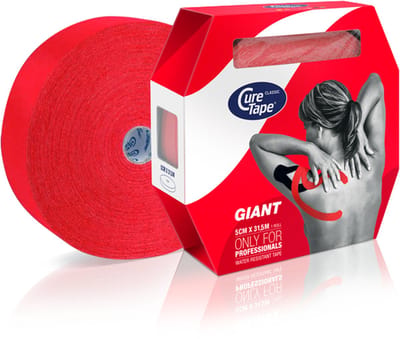 CureTape® Giant Classic - Rood - Kinesiotape - 5cm x 31,5m - Huidvriendelijke elastische tape - FysioTape - Kinesiologie Tape - Cure Tape