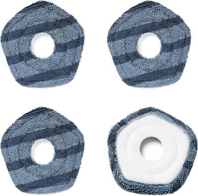 4 Stuks Mop Pads geschikt voor Eufy X10 Pro Omni en Eufy X9 Pro Robot Stofzuigers - Wasbaar en Herbruikbare Zachte Dweilen Pad Vervanging Accessoires