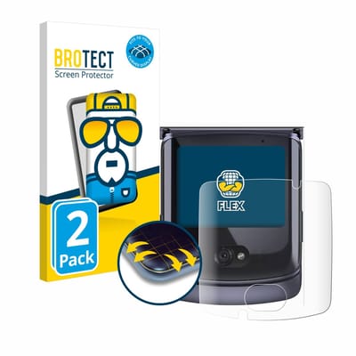 BROTECT - Screenprotector voor Motorola Razr 5G 2020 (Display voor) - Folie Beschermfolie transparant volledig dekking - 2 Stuks