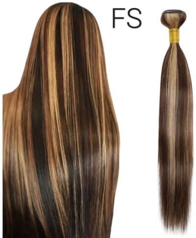Frazimashop - Hairextention- Braziliaans Remy weave- Hair-24 inches- Haarstuks- steil- 1Stuks Bundel- 1B- Haarextenties- Human Hair-Human hair Straight mix kleur #4/27
