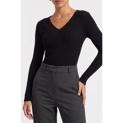 GUESS  Eco Katelyn Vn Ls Swtr Jet Black A996 Taglia: XL | Maglie a manica lunga Outlet | Donna | Nero