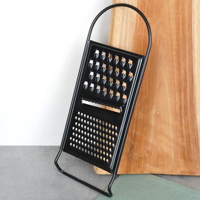 Excellent Houseware Kook/keuken gerei - keukenrasp - zwart - RVS - 29 x 11 cm