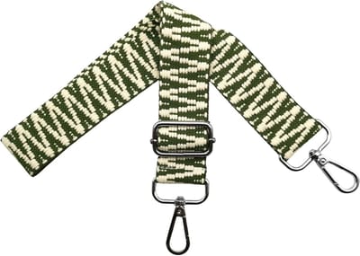 Verstelbare Schouderband voor Tassen, Breed 3.8 cm met Zilveren Karabijnhaak, Ideaal voor Handtassen, Rugzakken en Schoudertassen, Army Green