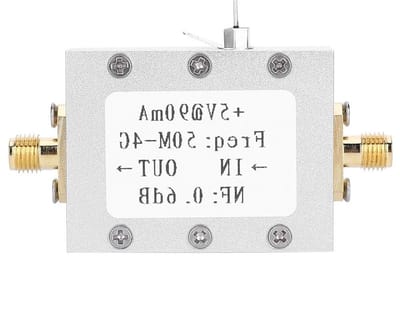Geluidsarme Versterker - RF Signaal Booster - Signaal Verbetering - Lage Ruisfactor - 0.05-4 GHz - Zilverkleurig