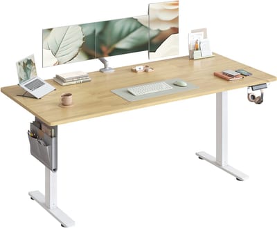 SONGMICS - Zit Sta Bureau - Elektrisch - 180 x 80 cm - Met Memoryfunctie en USB-C-Aansluiting