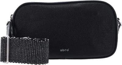 abro Leren Schoudertas Leather Shimmer Crossbody Bag Tina Black / Nickel Zwart