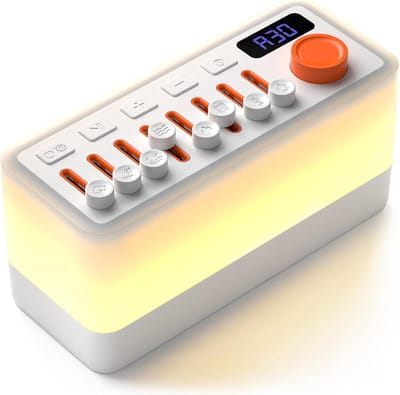 KZQ Slaaphulp witte ruis machine met Bluetooth speaker - 8 geluidseffecten en 11 kleuren nachtlampje - Draagbaar met verstelbare helderheid - Perfect voor yoga meditatie en slaap - Cadeau voor tieners en volwassenen