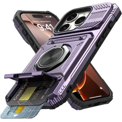 Hoesje Voor iPhone 17 16 15 14 13 Pro Max Plus 17 Air Magnetische Roterende Ring Standaard Heavy Duty Valbescherming Portemonnee Armor Cover For iphone 17Pro