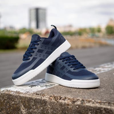 Q1905 Sneaker marken donkerblauw/ wit