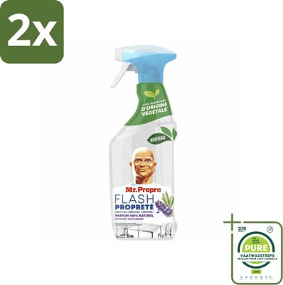 Mr. Proper - Allesreiniger Spray - Lavendel & Rozemarijn - 100% Natuurlijke Parfum - 800 ml - Voordeelverpakking - 2 stuks - Allesreiniger - Schoonmaakspray