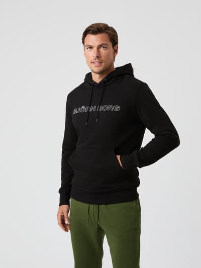 Björn Borg Essential 3 Hoodie Heren Trui met Capuchon - Katoen - Zwart - Maat L