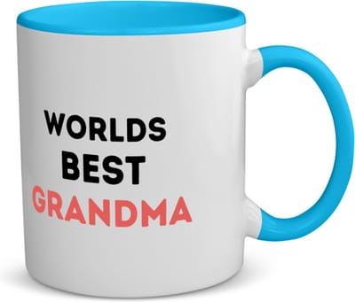 Akyol - worlds best grandma koffiemok - theemok - blauw - Oma - de beste oma - verjaardagscadeau - verjaardag - cadeau - cadeautje voor oma - oma artikelen - kado - geschenk - gift - 350 ML inhoud
