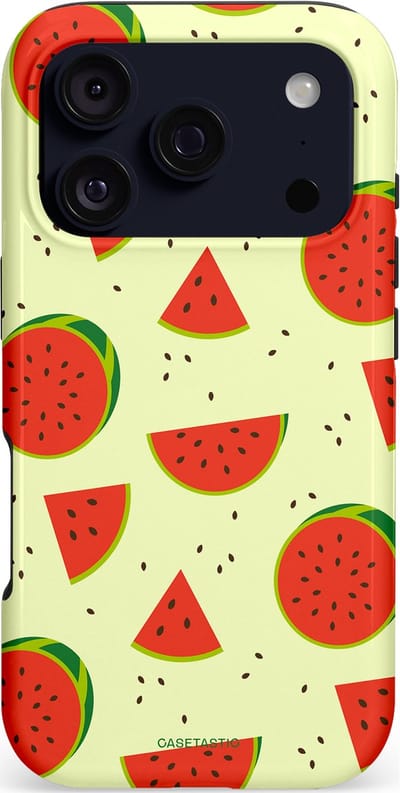 Casetastic hoesje geschikt voor Apple iPhone 17 Pro - MagSafe - Dubbellaagse bescherming - Meloen Moment - Fashion Case - Crème Rood Terracotta