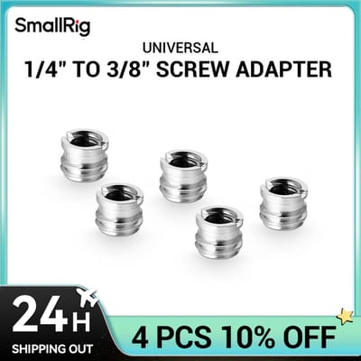 SmallRig nieuwe draadadapter 1/4 inch naar 3/8 inch draad (5 stuks verpakking) roestvrij staal - 1610