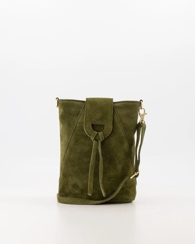 tasje- groen- crossbody /telefoontasje -suède - trendy- nieuw