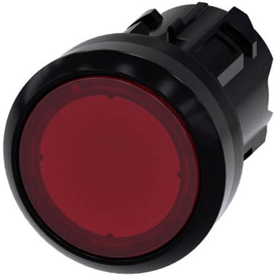 Siemens 3SU10010AD200AA0 3SU1001-0AD20-0AA0 Verlichte melder Kunststof frontring, Rond Knop Zwart, Rood 1 stuk(s) Piece