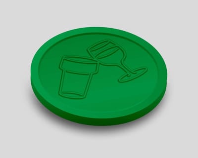 Reliëfmunten Bier en Wijn 29mm / Consumptiemunten / Betaalmunten (per 250 stuks) - GROEN