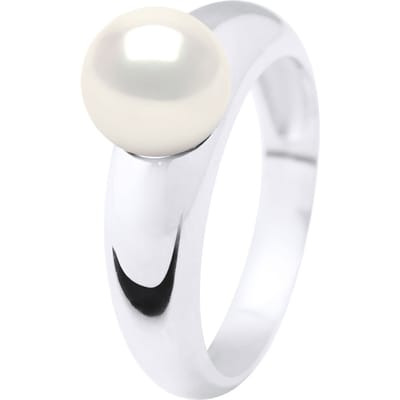 Ring - Wit Goud - Echte Cultiveerde Zoetwater Parel Ronden 8-9 mm