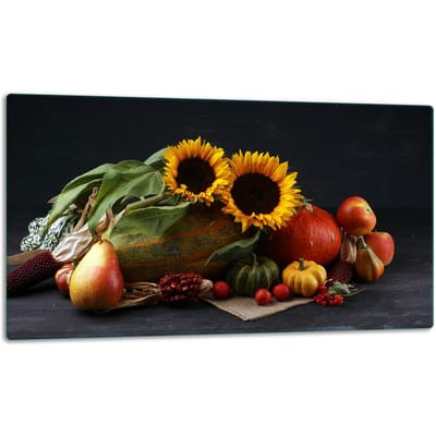 TMK ArtDeko - Snijplank - Inductiekookplaten - 52x30 cm - Bloemenontwerp