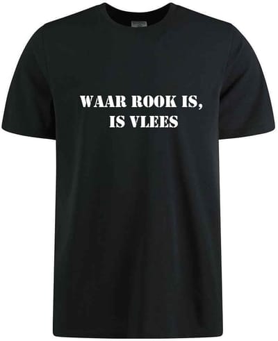 WAAR ROOK IS, IS VLEES T-shirt - 100% Katoen - Maat XL - Classic Fit - Zwart