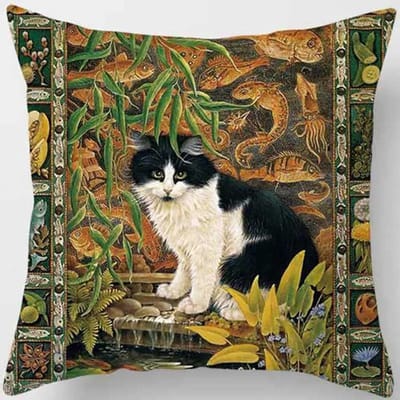 Unieke Kattenpatroon Kussensloop Bank Huisdecoratie Auto Kantoorbenodigdheden Buiten Kussen 45x45cm
