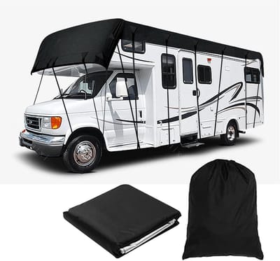 Camper Dakbedekking - Camperhoes RV - Bescherming tegen weer - Waterdicht UV-bestendig - 75 x 3 m - Zwart