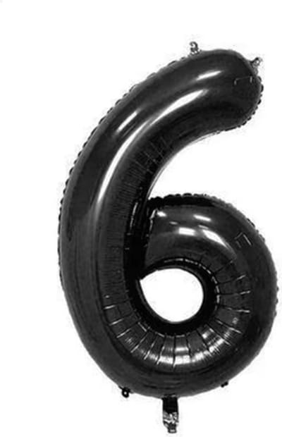 Jumada's - 6e Verjaardag Folieballon - 70CM - Zwart - Cijfer - Feestdecoratie - Party - Ballon - 6 - Zesde Verjaardag - Zwarte Ballon