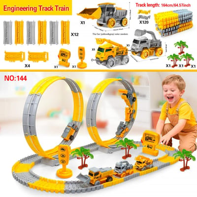 Techniek Railauto, Treinspeelgoed Uniseks Kinderen Educatief Speelgoed, Hoogwaardig Speelgoed Voor Verjaardagscadeau Voor Kinderen gray