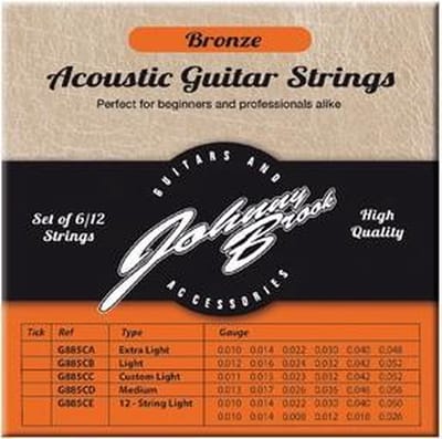 Set van 12 Bronzen Akoestische Gitaar Snaren - Light Gauge
