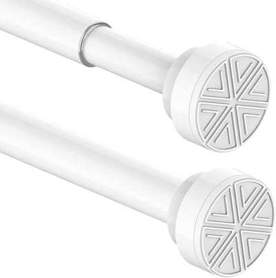 Famanu - Gordijnroede 50-70 cm wit Ø25 mm, telescoopstang zonder boren voor douche of raam