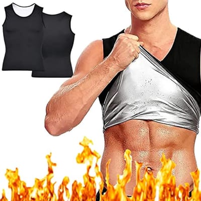 Zwarte Slimming Vest voor Mannen - Fitness T-Shirt met Sauna Effect voor Training en Cardio Activiteiten